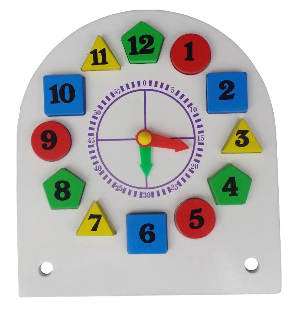 Multi Learning Clock Wooden Learning Clock , Educational Digital Analog Numbers, Shape Colo ...