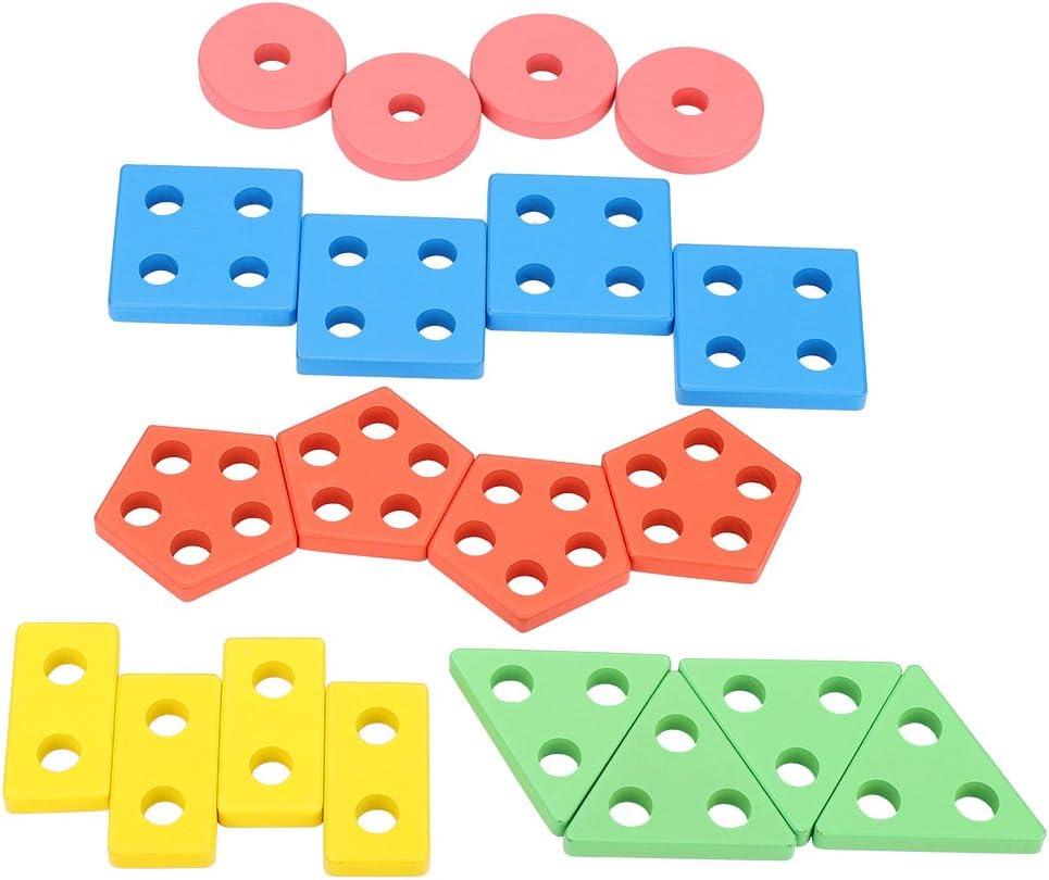 Geometric Shape Matching 5 Column Blocks Learning Toys – Woodsplay